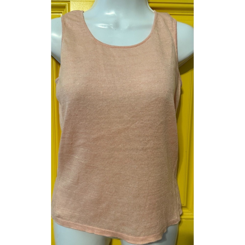 Lafayette New York Petite Shell Linen Blend Sleeveless Size Small Career Office